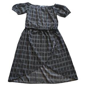 Studio 12 Two-Piece Set Top and Skirt Black with Gray Stripes Size XL New NWOT